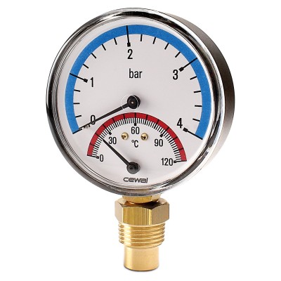 Axial thermomanometer Cewal, Bottom connection - Produktjämförelse