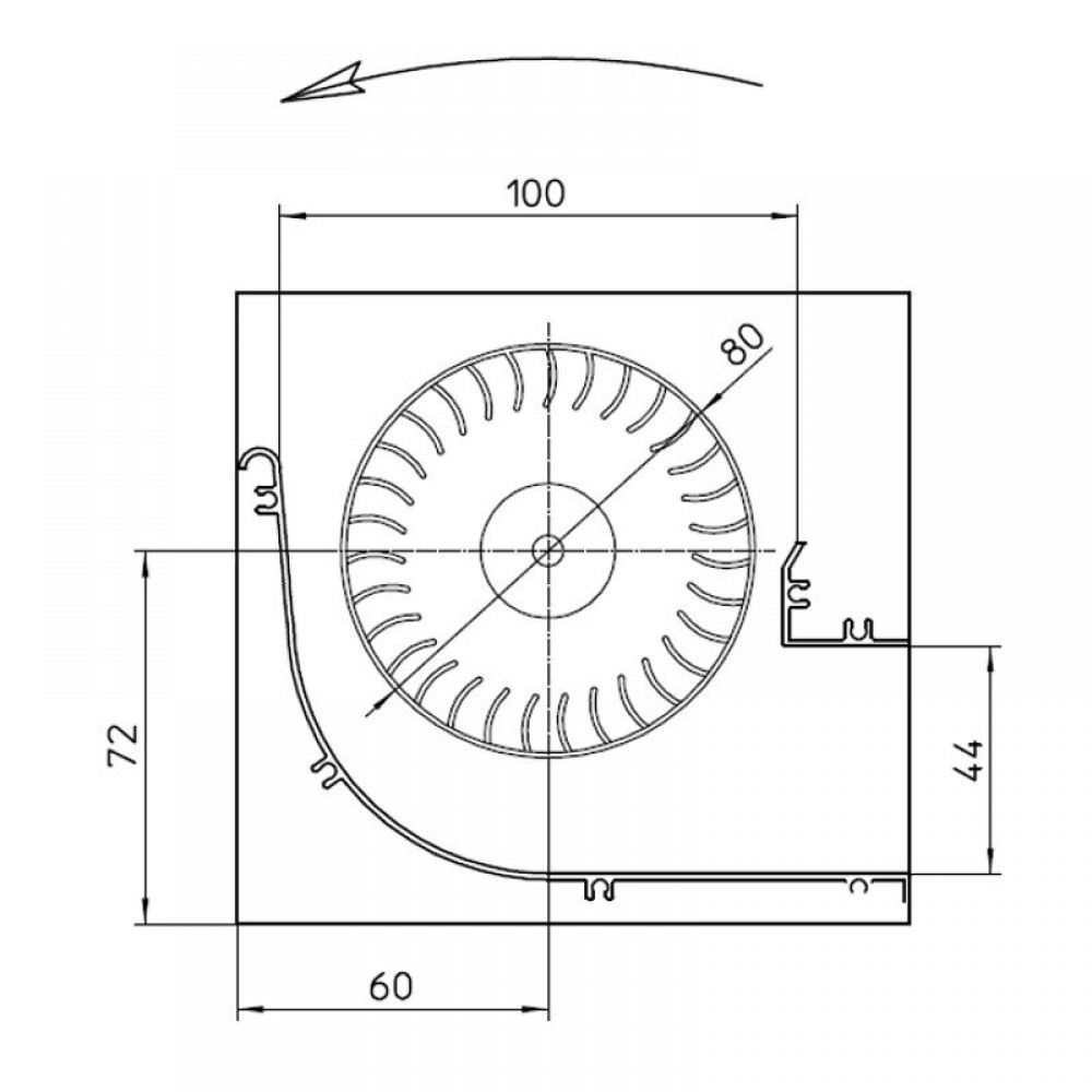 Tangentialfläkt Fergas för pelletskaminer Cadel och andra med Ø80 mm, Flöde 305 m³/h | Fans and Blowers | Pelletskamin delar |