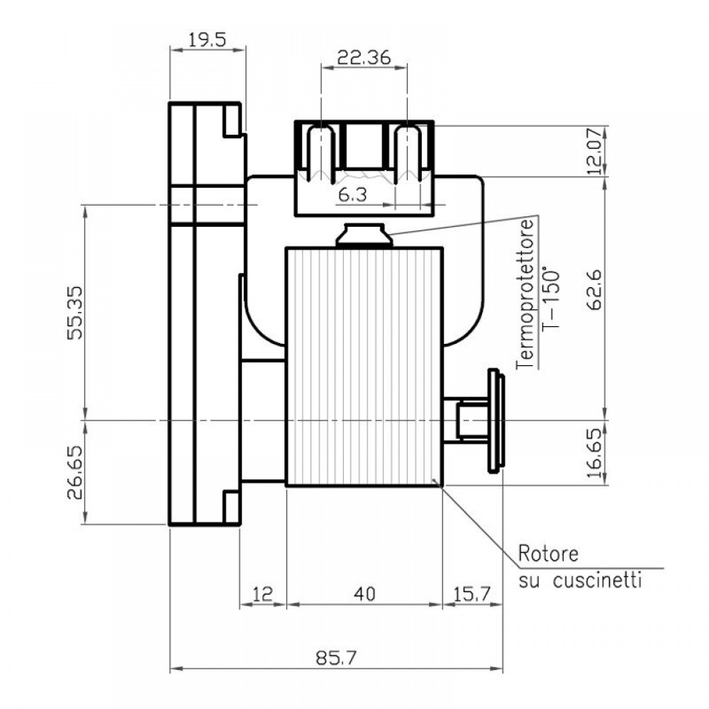 Hålaxelväxelmotor Kenta K9117157, 5 RPM för pelletskamin Cadel, Deville, Eurofiamma, Italflame, Karmek One, Puros, Qlima, Zibro, MG, Eurostek m.fl. | Växelmotorer | Pelletskamin delar |