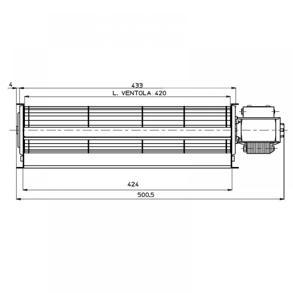 Tangentialfläkt Fergas för pelletskaminer Deville med Ø60 mm, Flöde 280 m³/h | Fans and Blowers | Pelletskamin delar |