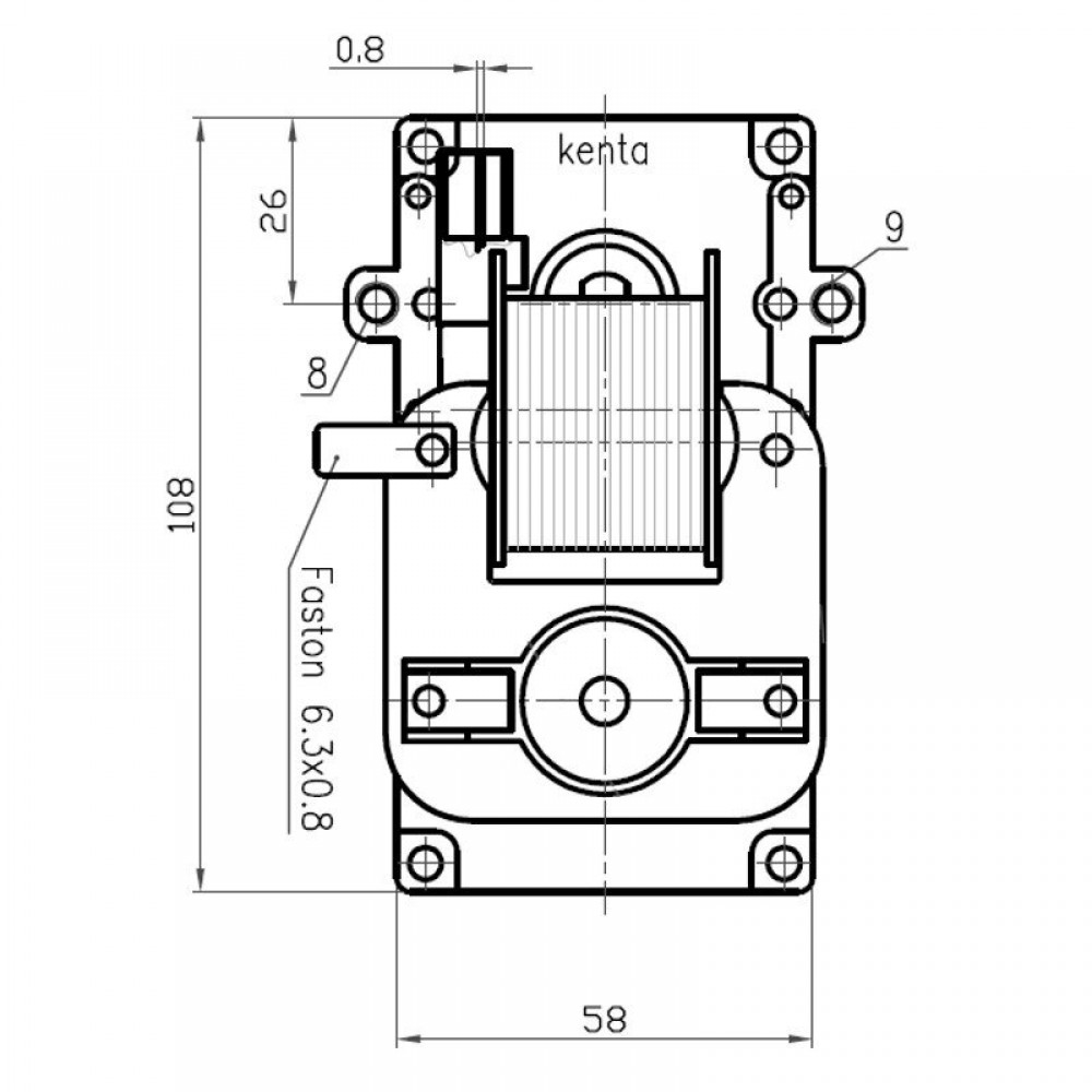 Hålaxelväxelmotor Kenta K9117153, 5 RPM för pelletskamin Ambiente E Calore, Bestfire, Cadel, Deville, Karmek One, Puros, Qlima, Italiana Camini och andra | Växelmotorer pelletskamin | Pelletskamin reservdelar |