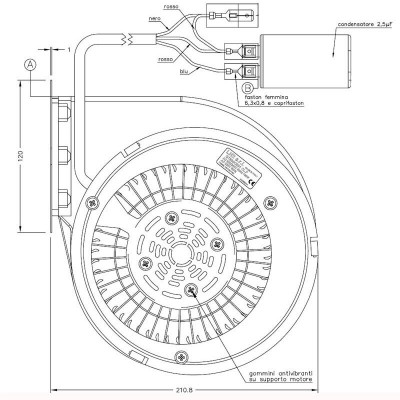 Centrifugalfläkt Natalini för pelletskaminer Eco Spar, Deville, Puros med flera- Sit Group, flöde 480 m³/h - Produktjämförelse