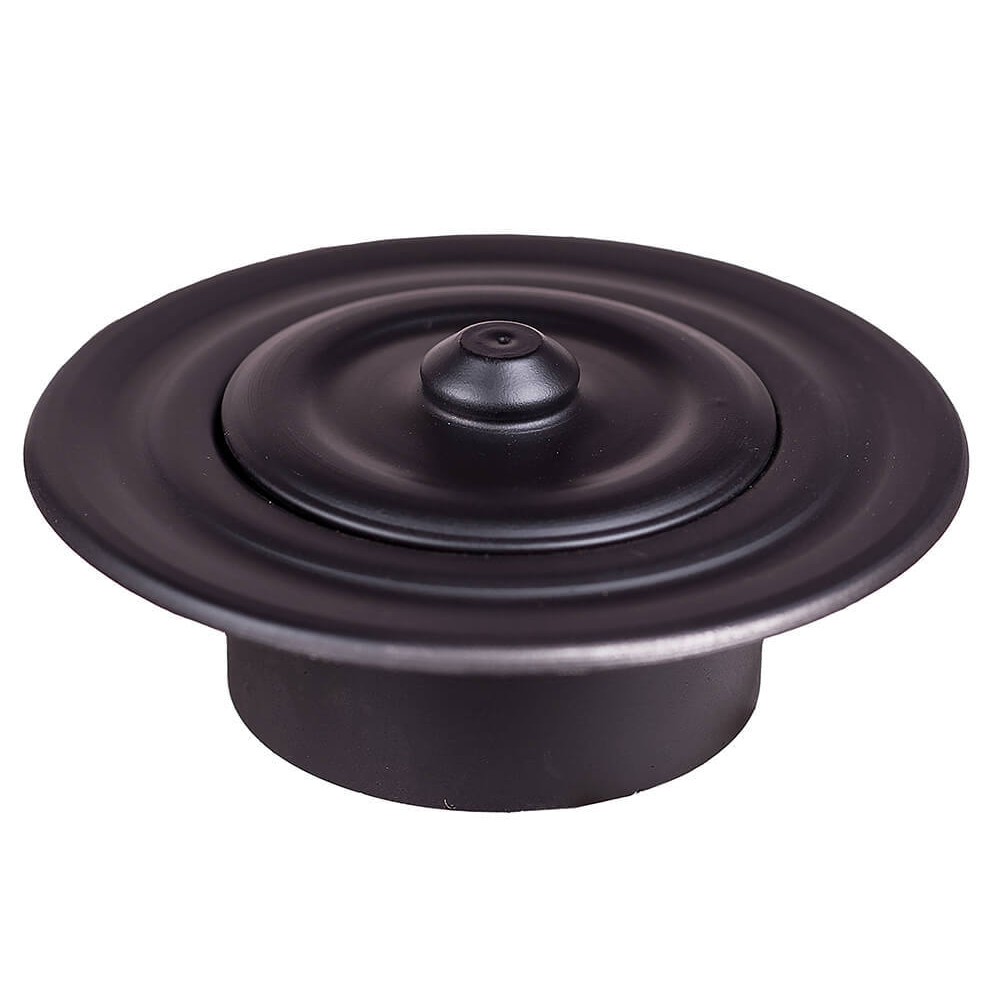 Täckring rökrör / Väggrosett för pelletskamin, Diameter 80mm, Svart | Skorsten till pelletskamin | Skorstenar |
