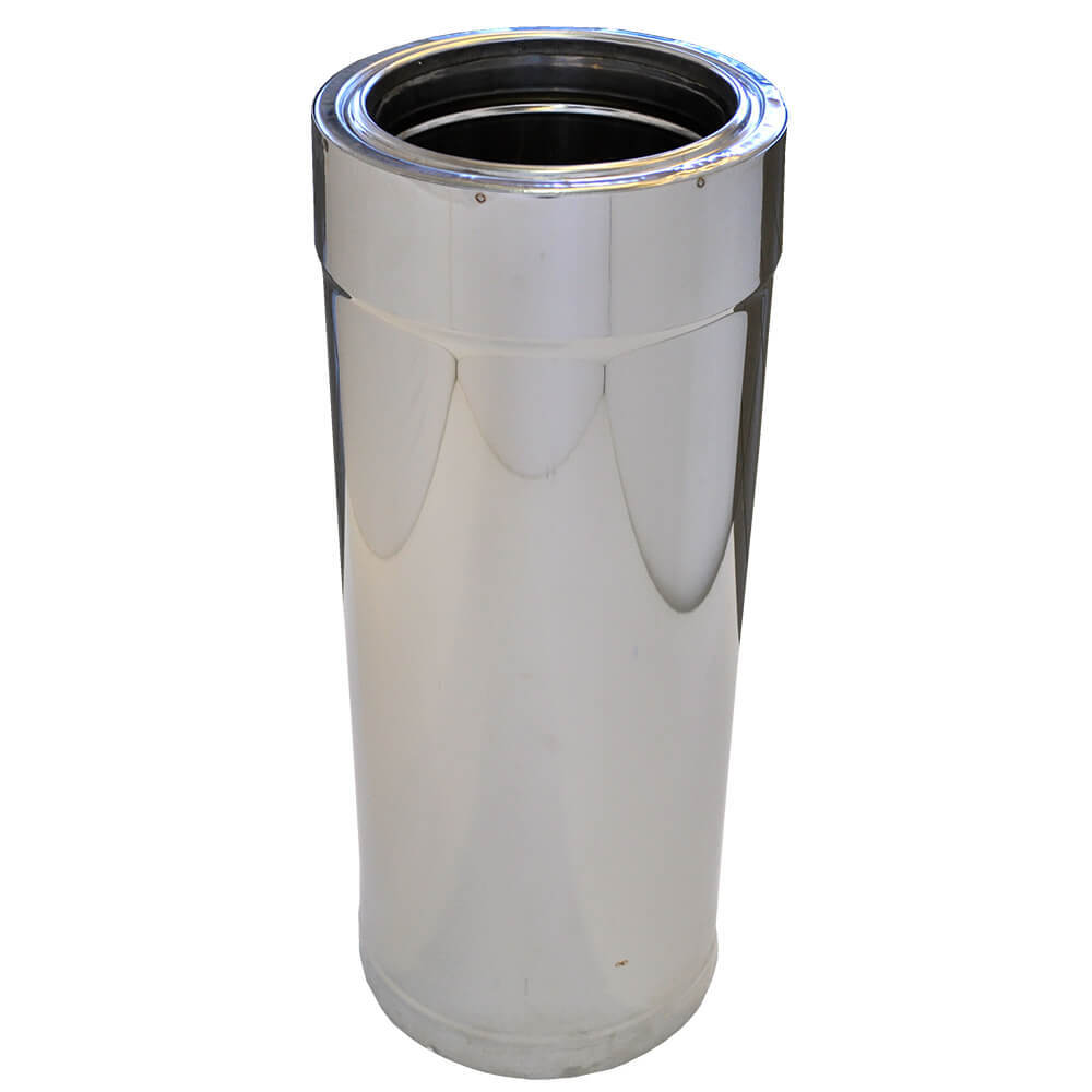 Isolerat rökrör, rostfritt stål AISI 304, rakt, längd 0,5 m, Ф80-130 - Ф350-500 | Isolerat Rökrör | Skorstenar |