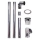 Premodul skorsten för pelletskamin, rostfritt stål AISI 304, 80-130mm - 80-150mm | Premodul skorsten | Skorstenar |