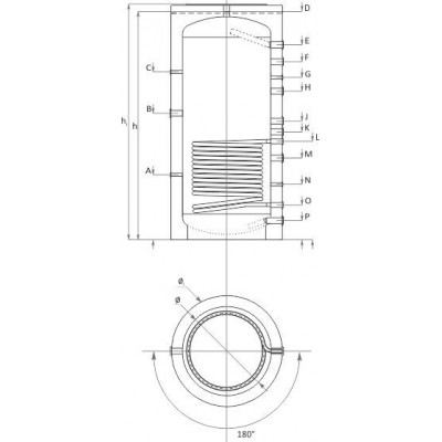 Ackumulatortank Sunsystem, modell PR 300, kapacitet 300L, en värmeväxlarslinga kärl - Produktjämförelse
