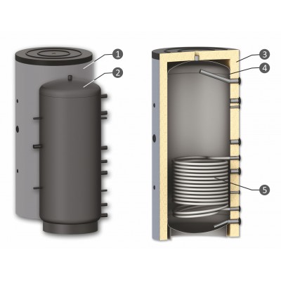 Buffer Tank Sunsystem, Model PR 800, Capacity 800L, One heat exchange coil Vessel - Produktjämförelse
