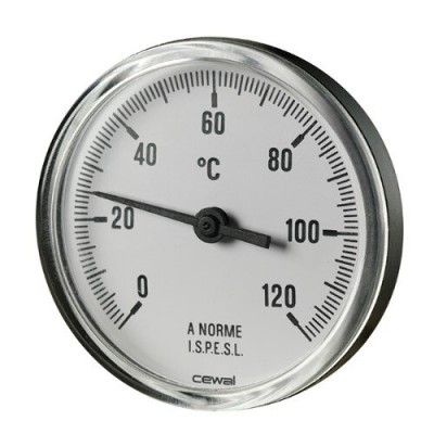 Bimetallic thermoplastic thermometer Cewal, Rear stem 50mm x 1/2'' - Produktjämförelse