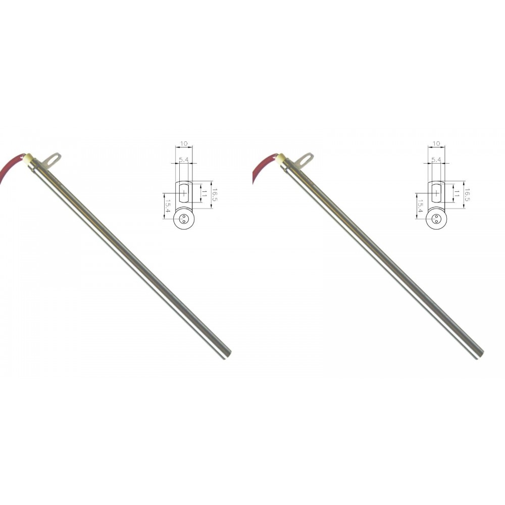 Tändelement pelletskamin för Edilkamin och andra, total längd 280mm, 470W - x2