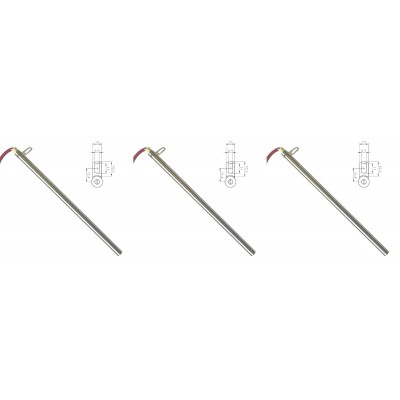 Tändelement pelletskamin för Edilkamin och andra, total längd 280mm, 470W - x3 - Kampanjer