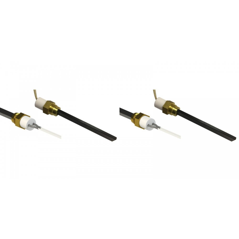 Tändelement pelletskamin Eco Spar, BURNiT, Adler, AMG, Ecoteck, total längd 126mm, 120W till 24V - x2 | Tändelement pelletskamin | Pelletskamin reservdelar |