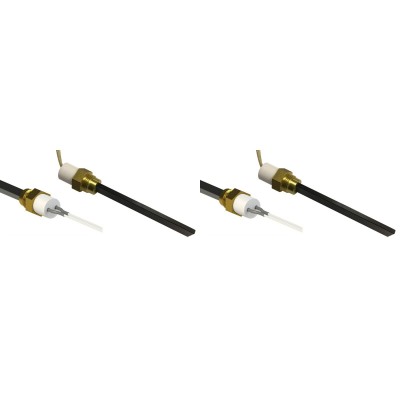 Tändelement pelletskamin med svart kvartskristall för Karmek One, Balkan Energy, La Nordica med flera, total längd 126mm, 300W - x2 - Kampanjer