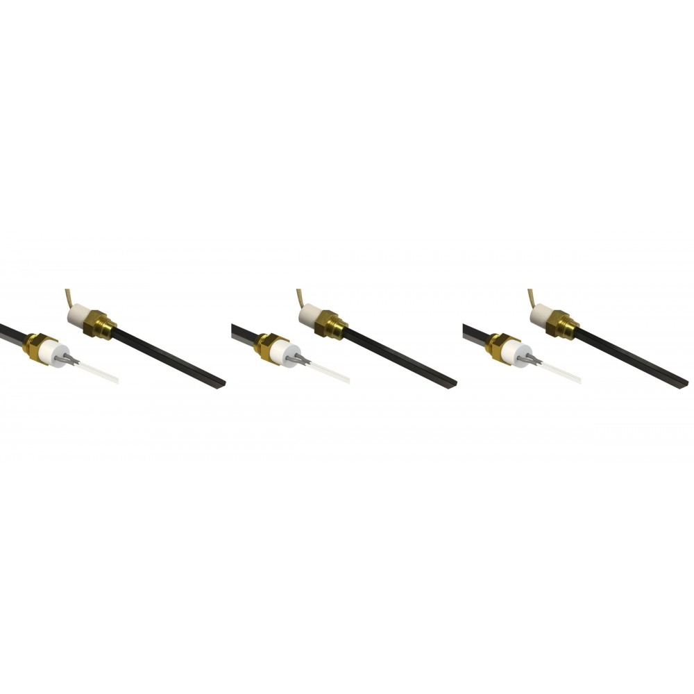 Tändelement pelletskamin med svart kvartskristall för Karmek One, Balkan Energy, La Nordica med flera, total längd 126mm, 300W - x3 | Tändelement pelletskamin | Pelletskamin reservdelar |