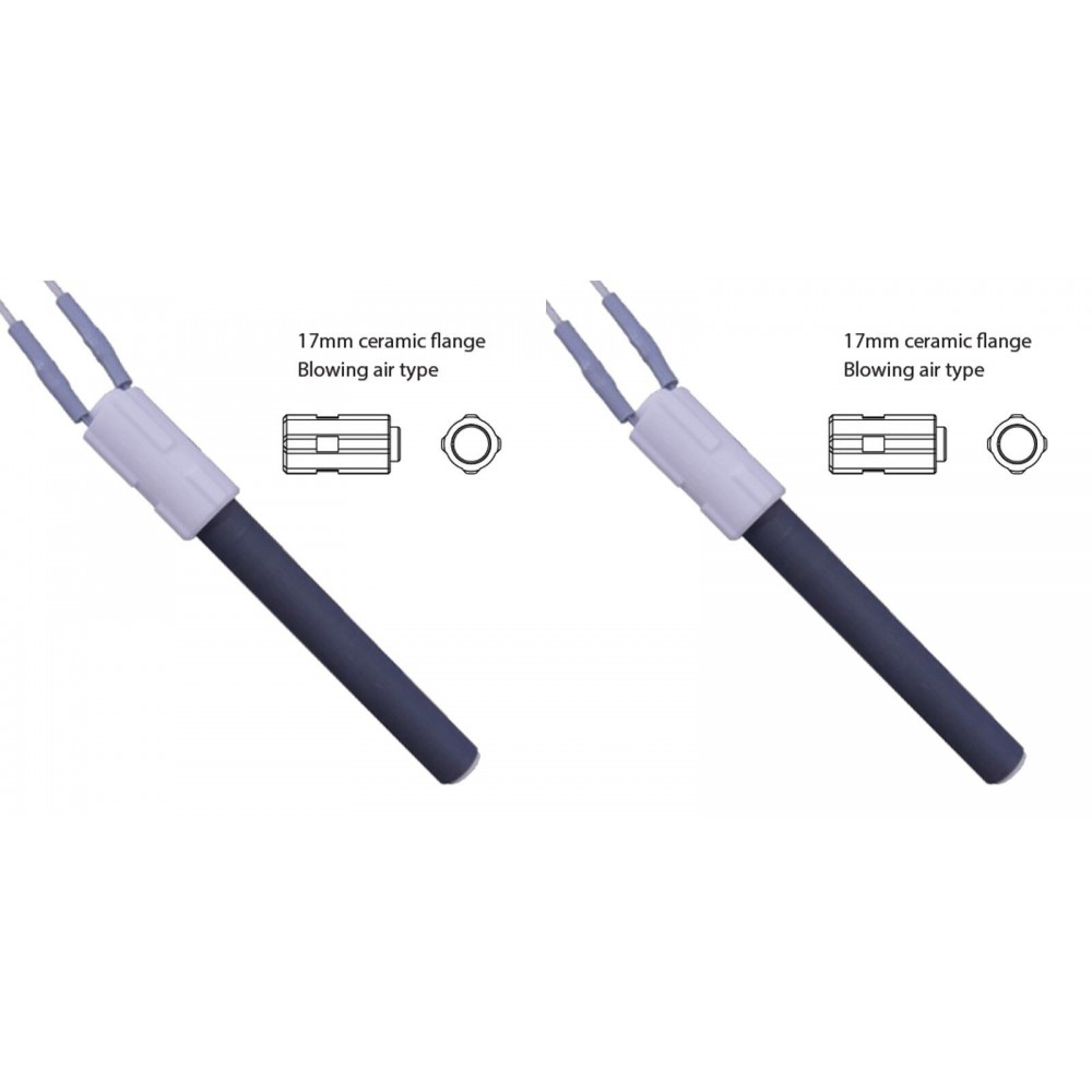 Keramiskt tändelement pelletskaminför BURNiT, Palazzetti och andra, total längd 113mm, 260W - x2 | Tändelement pelletskamin | Pelletskamin reservdelar |