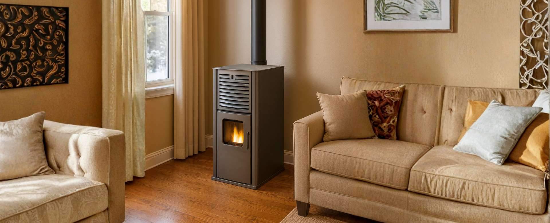 Pelletskamin med vattenmantel